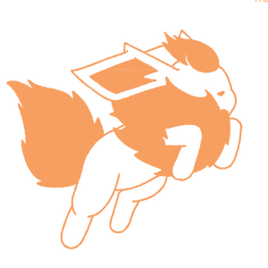 A flareon has been outlined in solid orange