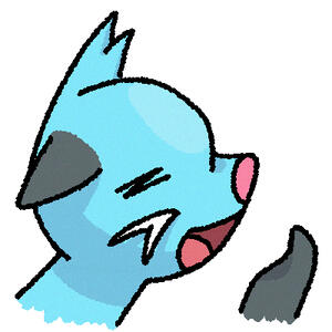 A tile design reminescent of a dewott has been transferred to a digital drawing.