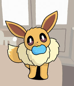 A twitter post captioned "been feeling like this thing lately" has been redrawn with the subject as an eevee.
