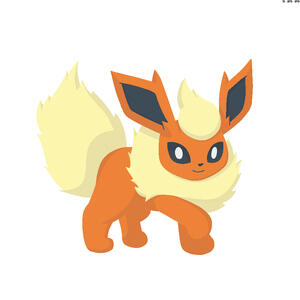 A flareon looks at the viewer.