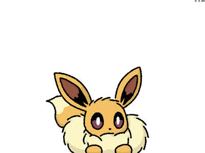 A fluffy eevee is lying down.